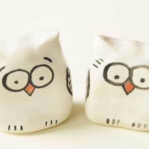 Owl Couple Figurines Handmade Ceramic Cake Topper for Wedding, Engagement, Anniversary Gift by Her Moments image 2