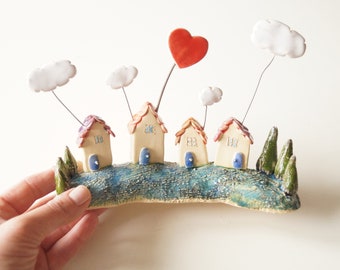 Handmade Ceramic Sweet Miniature House • Housewarming Gift • Rustic Home Decor • Gift for Couple • Home Decor • Garden Decor • Welcome Home