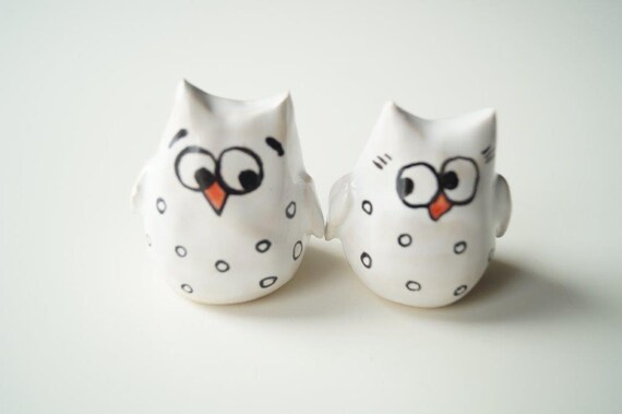 Owl Wedding Cake Topper Unique Wedding Cake Topper Ceramic | Etsy