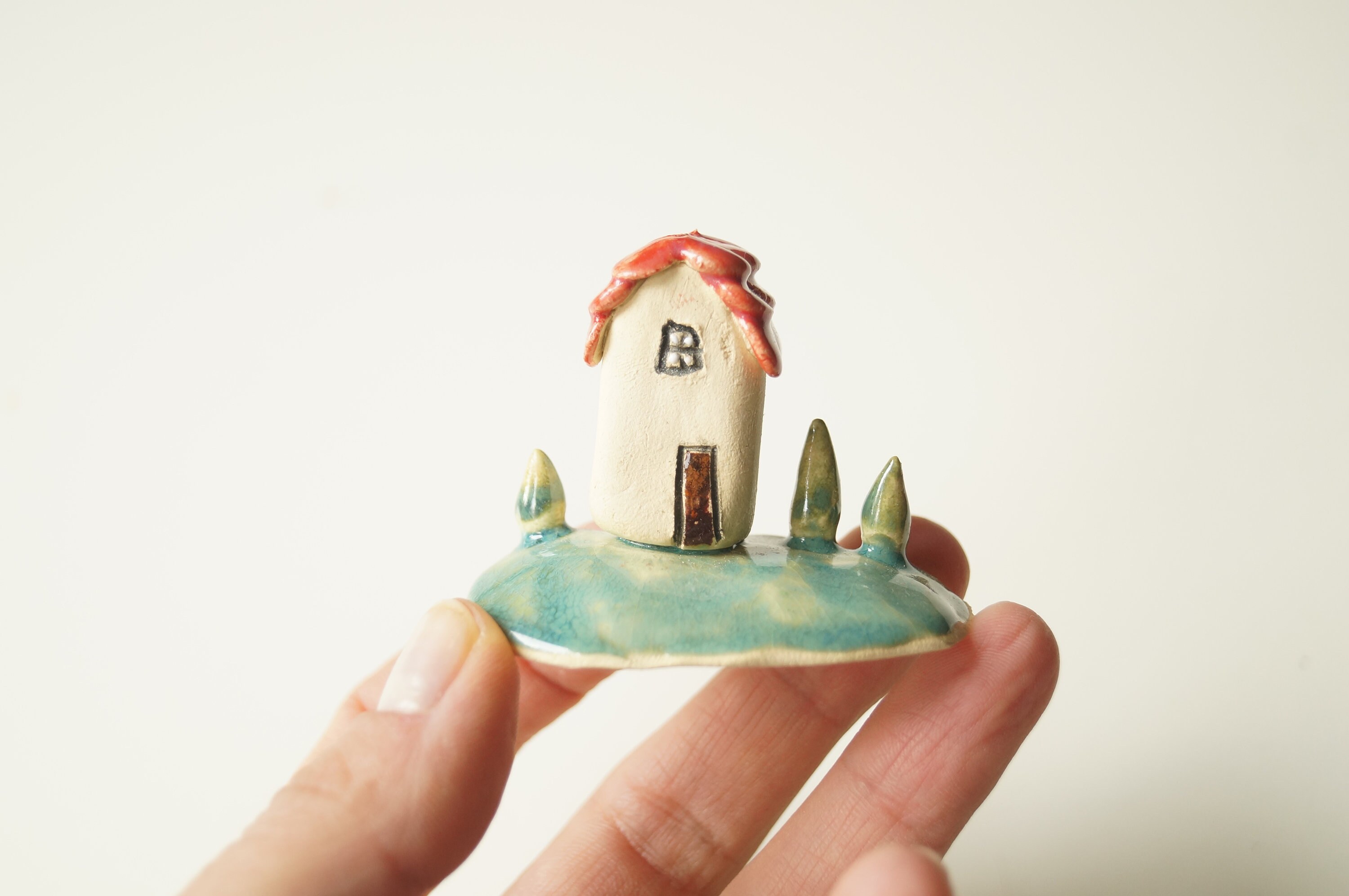 Little House Sculpture Tiny Decorative Colourful House Etsy