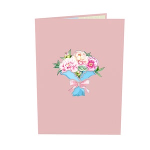 Unipop Peony Flower Pop Up Card, Happy Anniversary Card, Valentines Day Card, Mother Day Card, Grandparents Day Card, Happy Fathers Day Card Bild 6