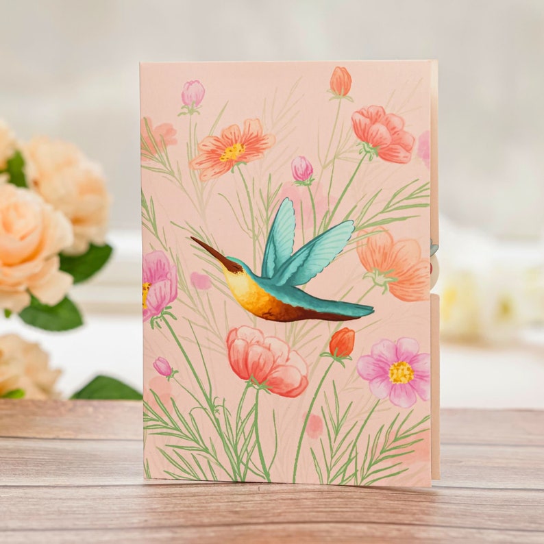 Unipop Hummingbird Garden Pop Up Card, Birthday Card for Women, Mothers Day Card, Valentines Day Card for Mom, Birthday Card for Mom image 7