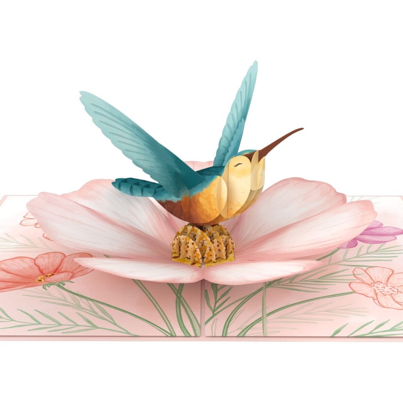 Hummingbird Garden Pop Up Card