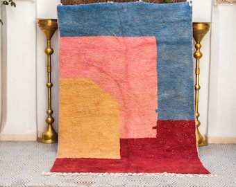 4seasons-Tappeto marocchino colorato, tappeto berbero marocco fatto a mano, tappeto marocchino personalizzato, tappeto beniourain, tapis marocain, marokkanischer Teppich