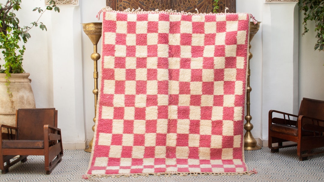Check Rug Big Checkerboard Rug-large Sizes Checkered Rug, Moroccan Rug 9x12, Moroccan ...