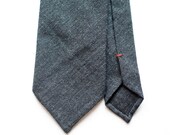 Dark gray wool hand rolled untipped tie