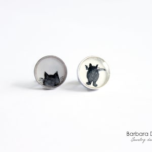 Orecchini Gatto in argento modello 2