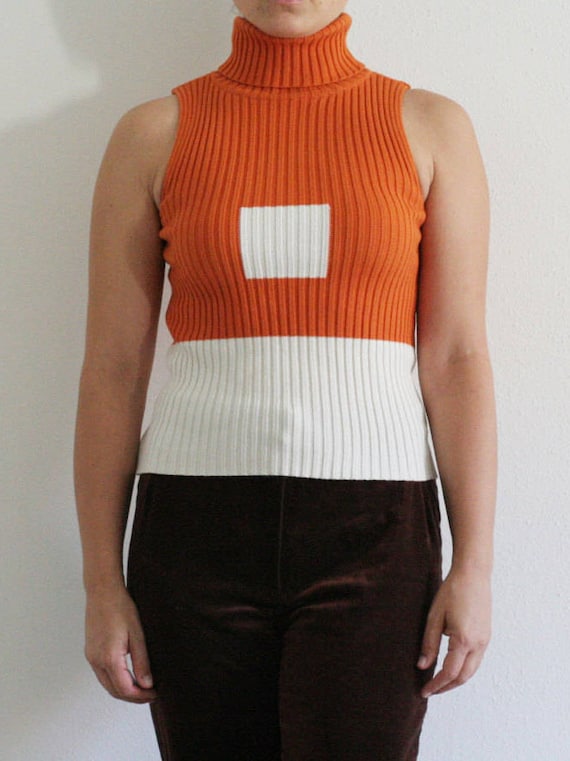 90s TOMMY HILFIGER color block ribbed sleeveless t