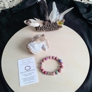African Purple Sea Sediment Jasper Gemstone Bracelet- Positivity, Joy, Awareness