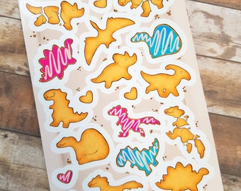 Dino Cookies - Clear Vinyl A6 Sticker Sheet