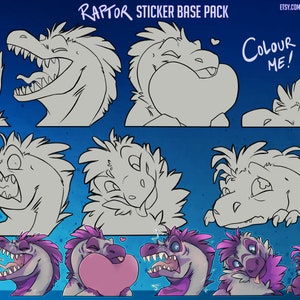 Raptor Base 1 - Customisable Telegram Sticker Base, Telegram Stickers, Furry Base, Dinosaurs are the Best tho