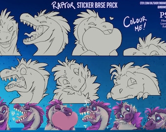 Raptor Base 1 - Customisable Telegram Sticker Base, Telegram Stickers, Furry Base, Dinosaurs are the Best tho