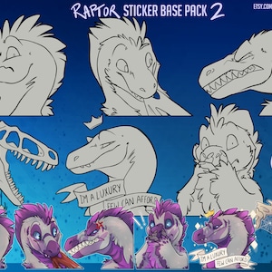 Raptor Base 2 - Customisable Telegram Sticker Base, Telegram Stickers, Furry Base, Return of the Dinosaurs