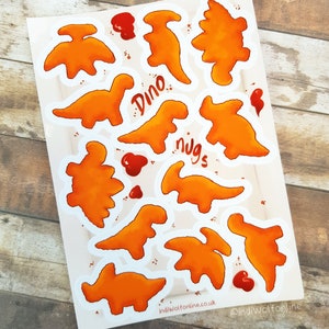 Dino Nuggies - Clear Vinyl A6 Sticker Sheet