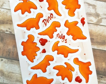 Dino Nuggies - Clear Vinyl A6 Sticker Sheet