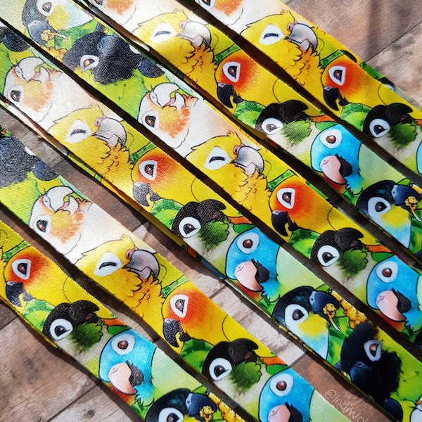 Conure Lanyard - Pet Birds, Work Lanyard, Cute Birds, Conure Colour Variations