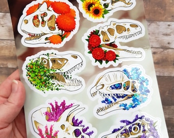 Floral Skull Collection - Clear Vinyl A5 Sticker Sheet