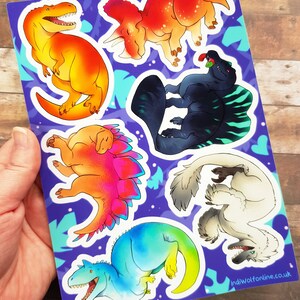 Party Dino Collection - Clear Vinyl A5 Sticker Sheet
