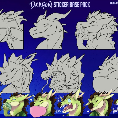 Dragon Customisable Telegram Sticker Base Telegram Etsy UK