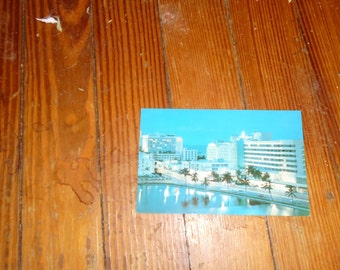 Night View Of Miami Beach, Florida  Post Card Colour Photograph By Murry Diamond