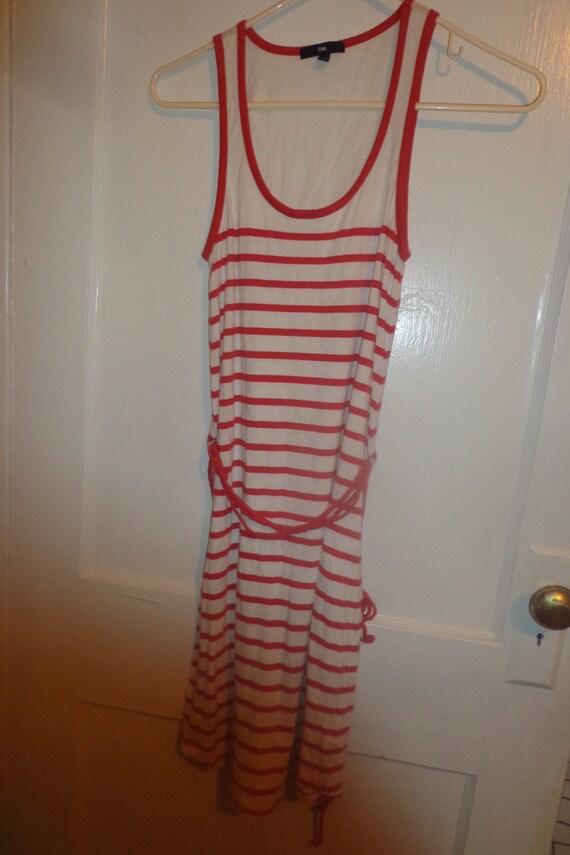 Great Sale A Beige and Orange Striped Dress Gap Dr