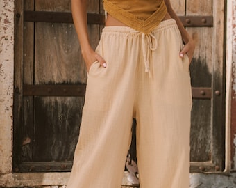 Cotton gauze pants