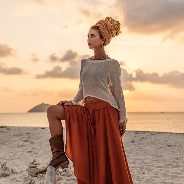 Long boho skirt