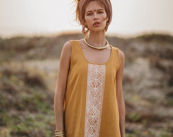 Block print tank dress