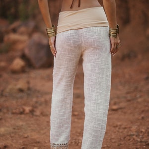 Pantalon ample / Pantalon en coton unisexe / Pantalon coton brut style chanvre / pantalon de yoga leger / Pantalon block print image 4