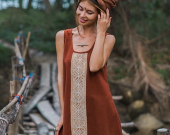 Block print tank dress