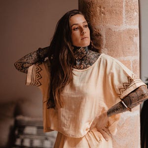 T-shirt van katoenen gaas