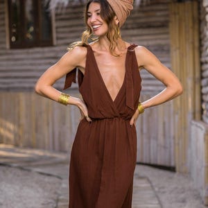 Vestido bohemio de gasa de algodón