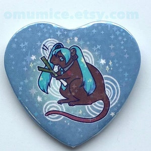 Ratsune Squeaku-knop || Holografische hartspeld Hatsune Miku Rat