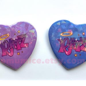 RATZ Heart Shaped Holographic Pins || Bratz Parody
