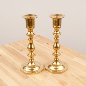 Set of 2 Candle Holders / Candlestick holders || Vintage Solid Brass holders for candles / 2 holders