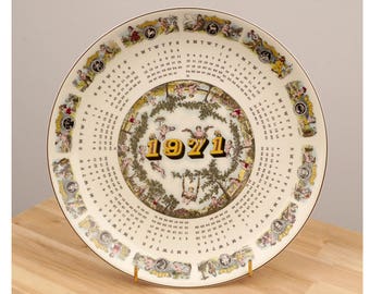 ウェッジウッド フローラルガーデン カレンダープレート 1995 1995 年カレンダー ウェッジウッド製 磁器プレート、イギリス製