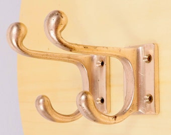 Rack / hook / holder / hanger (set of 2) || wall hanging / cloth rack  || vintage solid brass