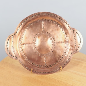 Copper Tray / plate / simple pattern and design || Vintage handmade hand decorated plate