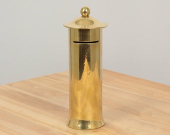 Savings bank / coin counter / post box || Vintage solid brass || Heavy base || Brass Piggy Bank