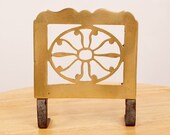 Trivet kettle stand tea pot stand iron stand plant pot stand Vintage Solid Brass Fireplace side stand side kettle holder