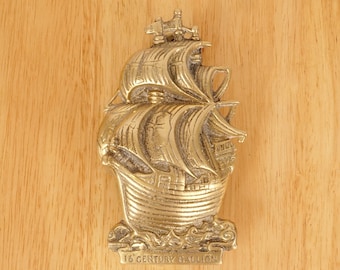 Door Knocker || 16TH CENTURY GALLION || Ship Design / Sailboat || Vintage Solid Brass  door knocker