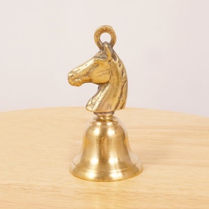Desk bell || horse head profile as handle || high quality heavy high pitched || Vintage solid brass