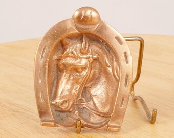 Tray / Ashtray / Ring dish || Vintage  copper || Horse shoe head design || Good luck