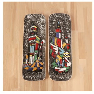 2 Ceramic plates / decor trays || Vintage ceramic / porcelain || Ceramiche Giulianelli Rep. S. Marino || circa 1960’s || Italian pottery