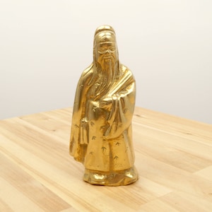 Asian Sage Statue || Vintage Solid Brass || Figurine || Eastern Sage Statuette || Eastern Rich Man Sculpture