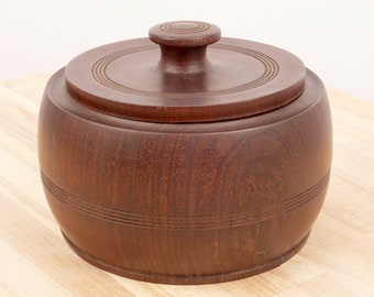 Antique Wooden round shape box with lid  || Vintage Wood