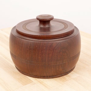 Antique Wooden round shape box with lid  || Vintage Wood