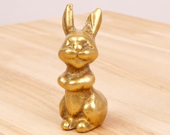 ヴィンテージの真鍮製ウサギの置物：ミニチュアウサギの像 - Etsy 日本