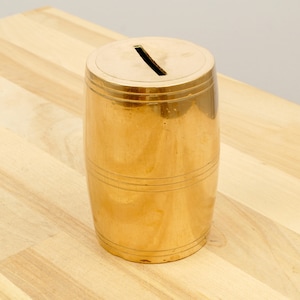Barrel Design Savings Bank || Vintage Solid Brass piggy bank