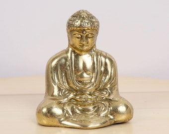 Vintage Solid Brass Smiling Buddha Statue || Brass figurine - Smiling Buddha || Brass buda